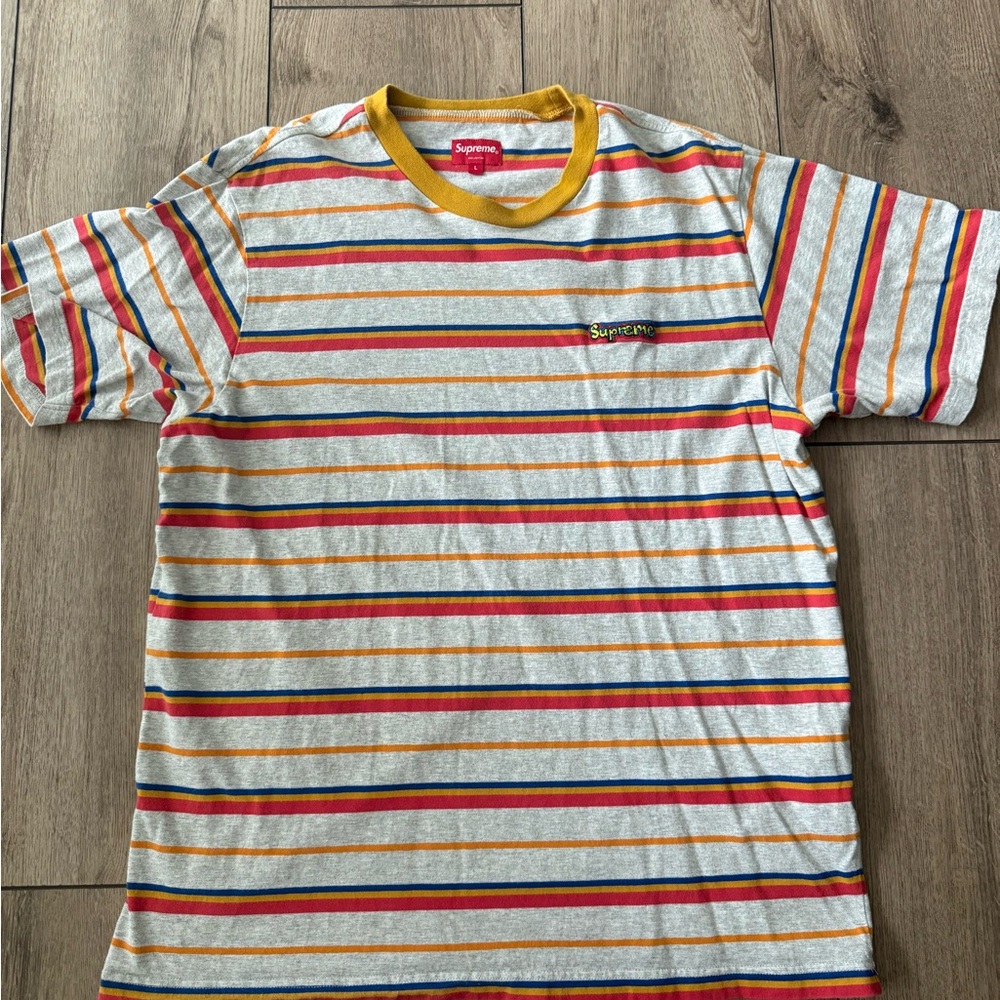 Supreme Striped Graffiti Short Sleeve Tee